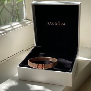 Rose Gold Pandora reflections mesh bracelet